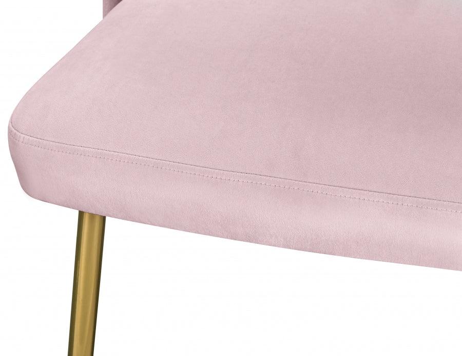 Meridian Furniture - Logan Velvet Dining Chair Set Of 2 In Pink - 990Pink-C - ATL FURNITURE