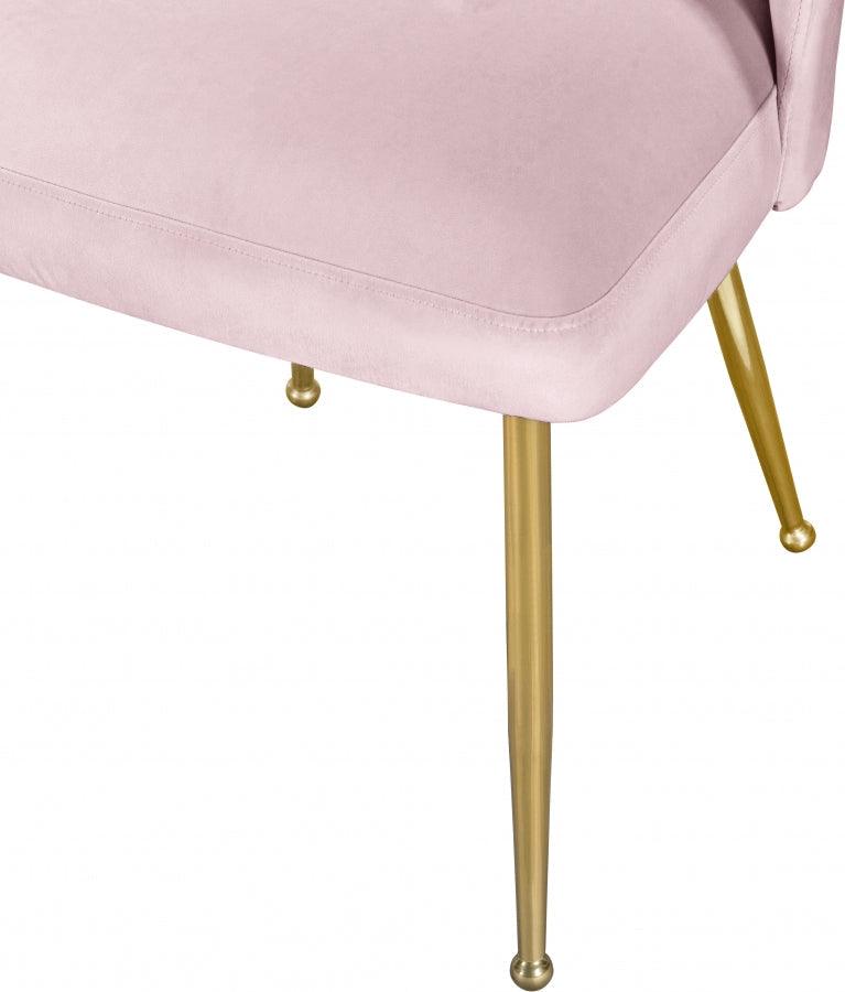 Meridian Furniture - Logan Velvet Dining Chair Set Of 2 In Pink - 990Pink-C - ATL FURNITURE