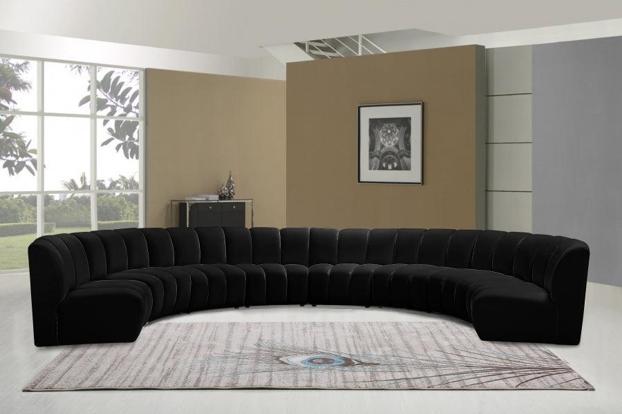 Infinity Modular 8 Piece Sectional In Black - ATL FURNITURE