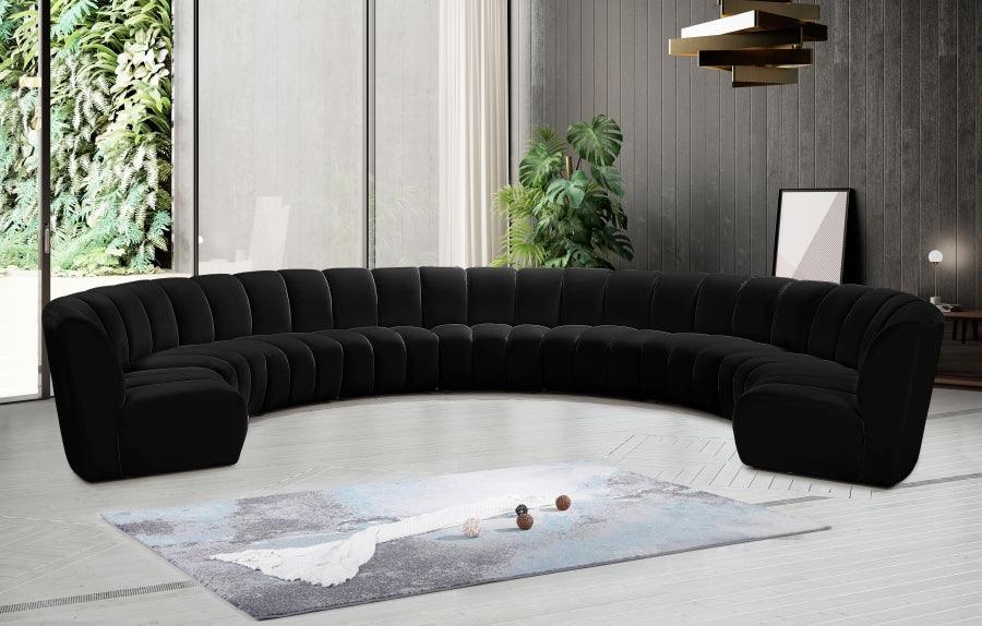 Infinity Modular 9 Piece Sectional In Black - ATL FURNITURE