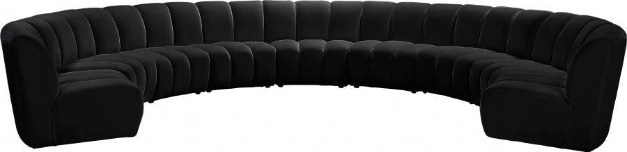 Infinity Modular 9 Piece Sectional In Black - ATL FURNITURE