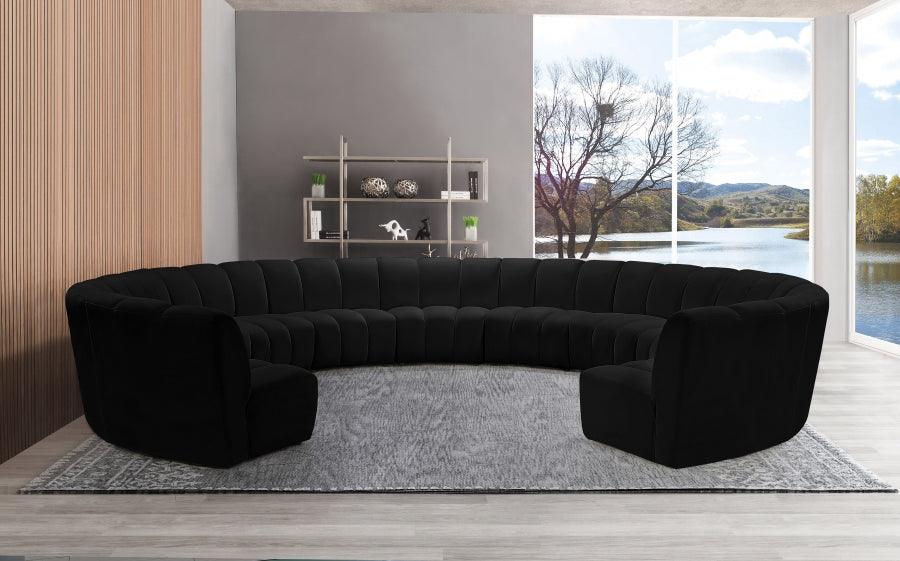 Infinity 11 Piece Modular Sectional In Black - ATL FURNITURE