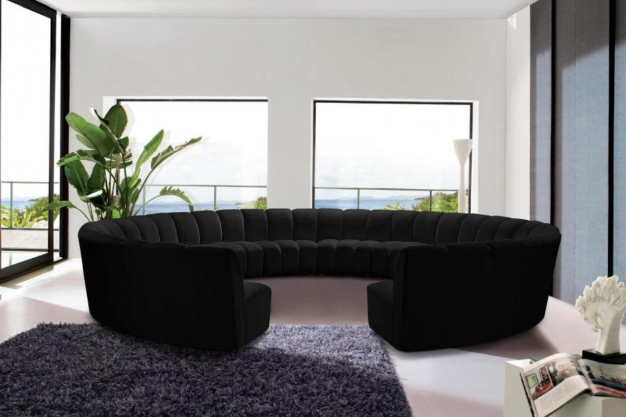 Infinity 12 Piece Modular Sectional In Black - ATL FURNITURE