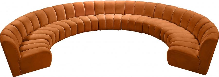 Infinity Modular 9 Piece Sectional In Cognac - ATL FURNITURE