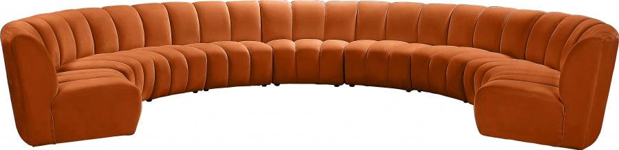 Infinity Modular 9 Piece Sectional In Cognac - ATL FURNITURE