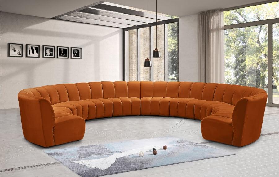 Infinity 10 Piece Modular Sectional In Cognac - ATL FURNITURE