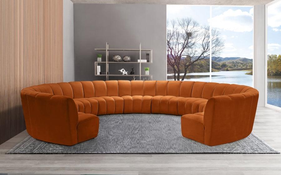 Infinity 11 Piece Modular Sectional In Cognac - ATL FURNITURE