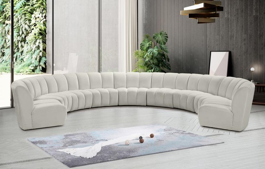 Infinity Modular 9 Piece Sectional In Cream - ATL FURNITURE