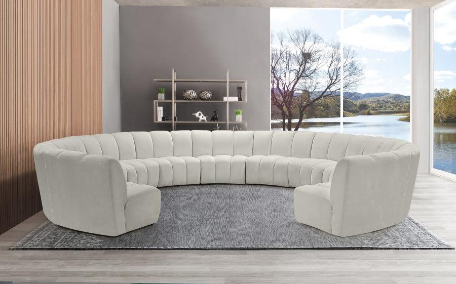 Infinity 11 Piece Modular Sectional In Cream - ATL FURNITURE