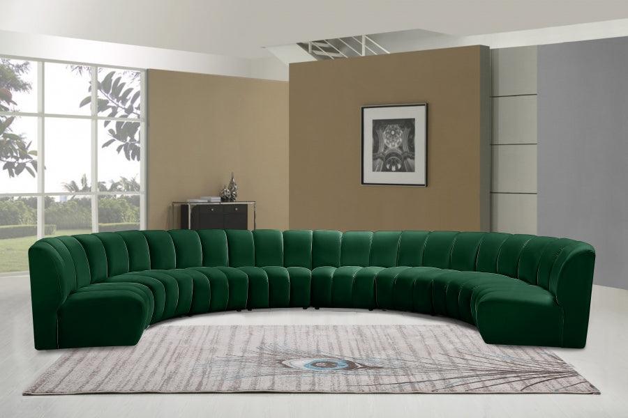 Infinity Modular 8 Piece Sectional In Green - ATL FURNITURE