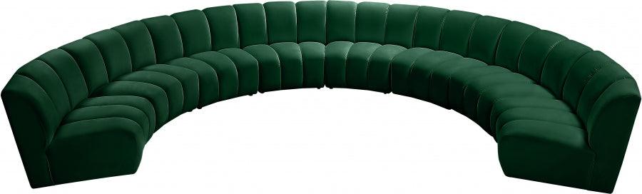 Infinity Modular 8 Piece Sectional In Green - ATL FURNITURE