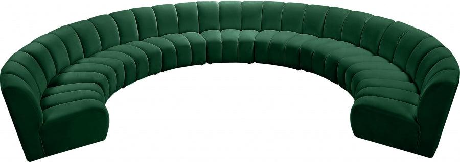 Infinity Modular 9 Piece Sectional In Green - ATL FURNITURE