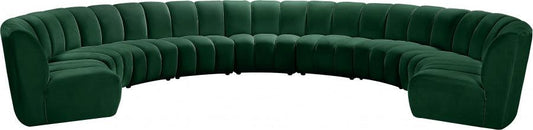 Infinity Modular 9 Piece Sectional In Green - ATL FURNITURE