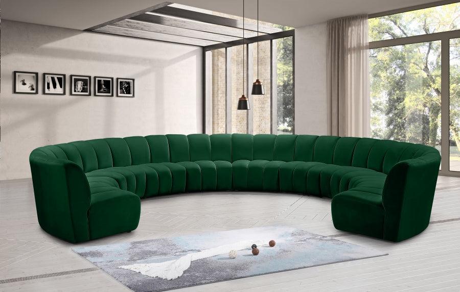 Infinity 10 Piece Modular Sectional In Green - ATL FURNITURE