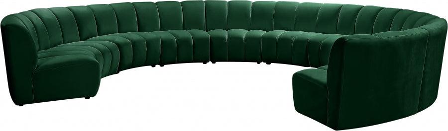 Infinity 10 Piece Modular Sectional In Green - ATL FURNITURE