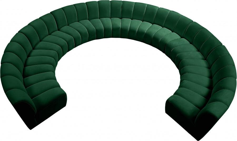 Infinity 10 Piece Modular Sectional In Green - ATL FURNITURE