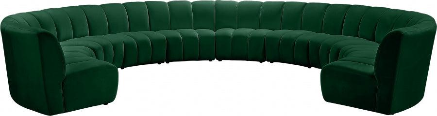 Infinity 10 Piece Modular Sectional In Green - ATL FURNITURE