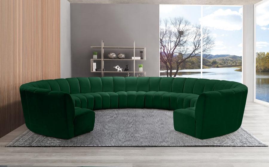 Infinity 11 Piece Modular Sectional In Green - ATL FURNITURE