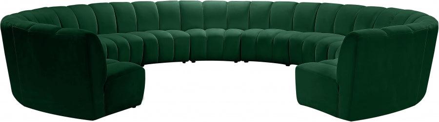 Infinity 11 Piece Modular Sectional In Green - ATL FURNITURE