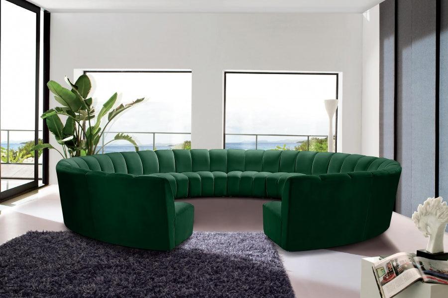 Infinity 12 Piece Modular Sectional In Green - ATL FURNITURE