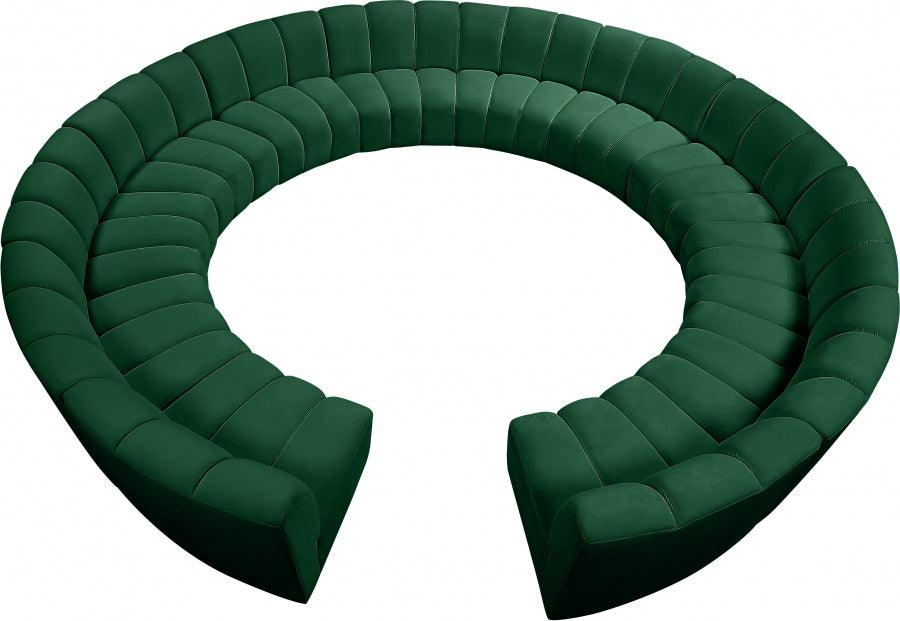 Infinity 12 Piece Modular Sectional In Green - ATL FURNITURE