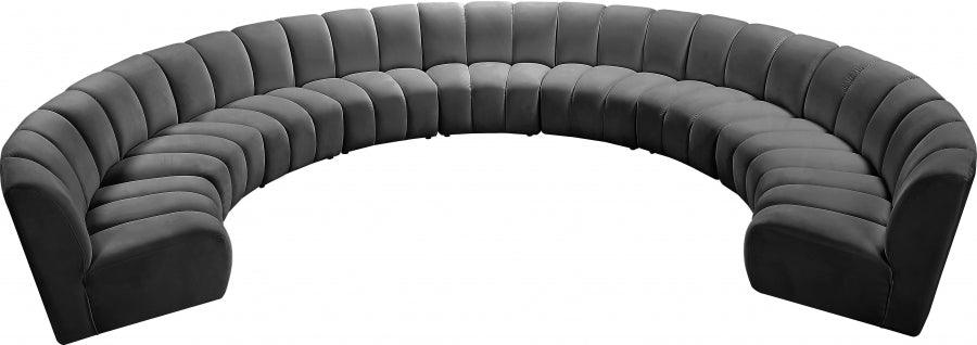 Infinity Modular 9 Piece Sectional In Grey - ATL FURNITURE