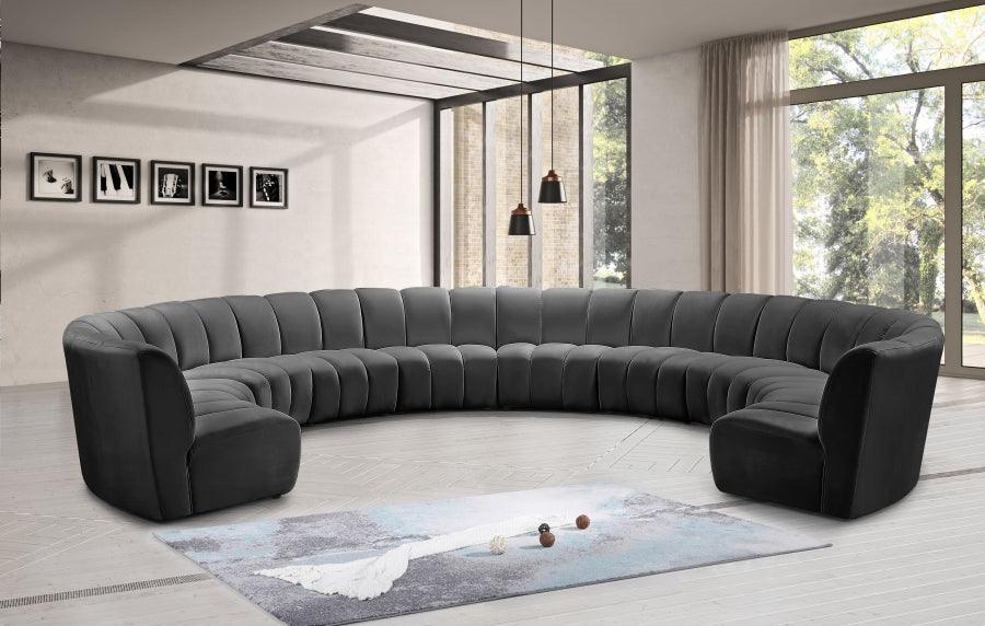 Infinity 10 Piece Modular Sectional In Grey - ATL FURNITURE