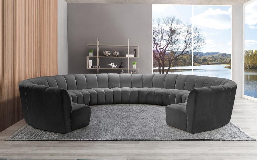 Infinity 11 Piece Modular Sectional In Grey - ATL FURNITURE