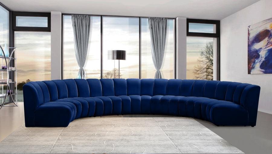 Infinity Modular 7 Piece Sectional In Navy - ATL FURNITURE