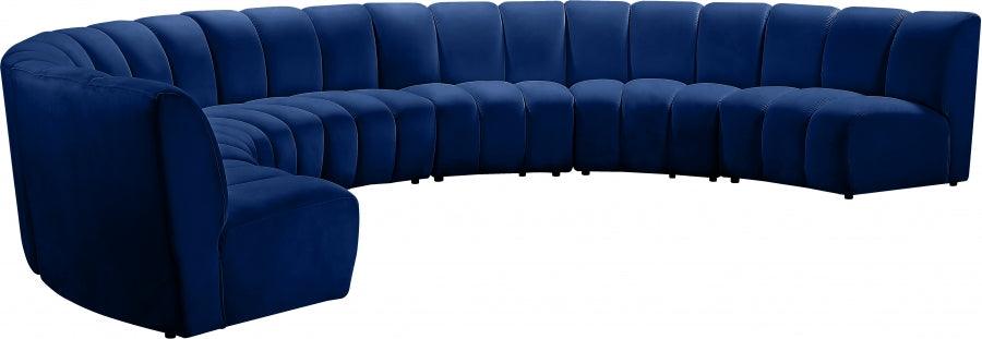 Infinity Modular 7 Piece Sectional In Navy - ATL FURNITURE