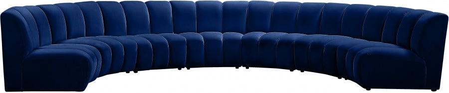 Infinity Modular 7 Piece Sectional In Navy - ATL FURNITURE