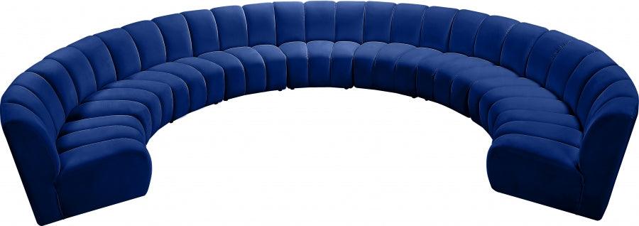Infinity Modular 9 Piece Sectional In Navy - ATL FURNITURE