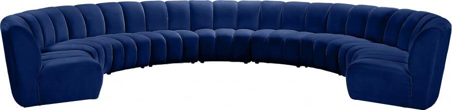 Infinity Modular 9 Piece Sectional In Navy - ATL FURNITURE