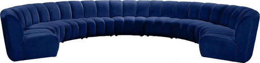 Infinity Modular 9 Piece Sectional In Navy - ATL FURNITURE