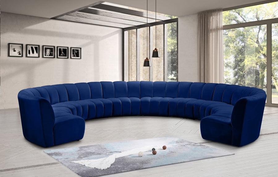 Infinity 10 Piece Modular Sectional In Navy - ATL FURNITURE