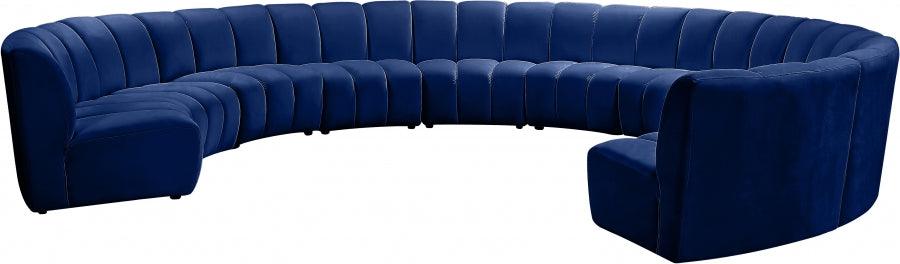 Infinity 10 Piece Modular Sectional In Navy - ATL FURNITURE