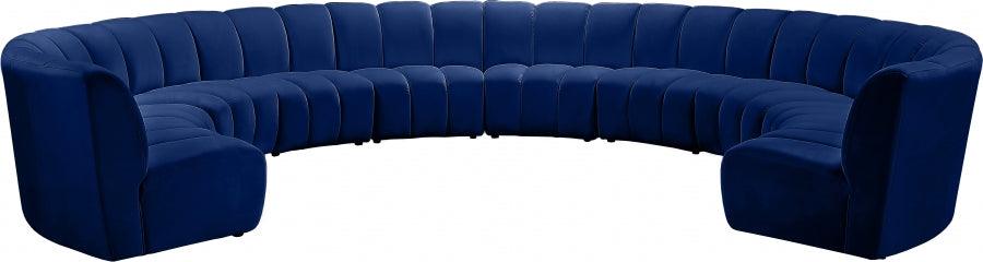 Infinity 10 Piece Modular Sectional In Navy - ATL FURNITURE