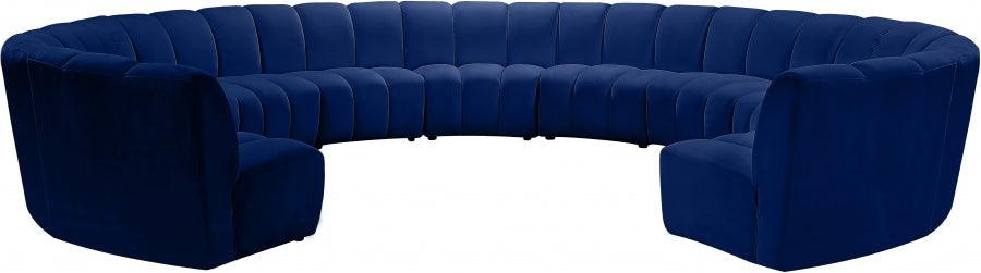 Infinity 11 Piece Modular Sectional In Navy - ATL FURNITURE