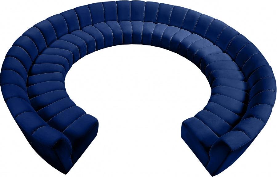 Infinity 11 Piece Modular Sectional In Navy - ATL FURNITURE