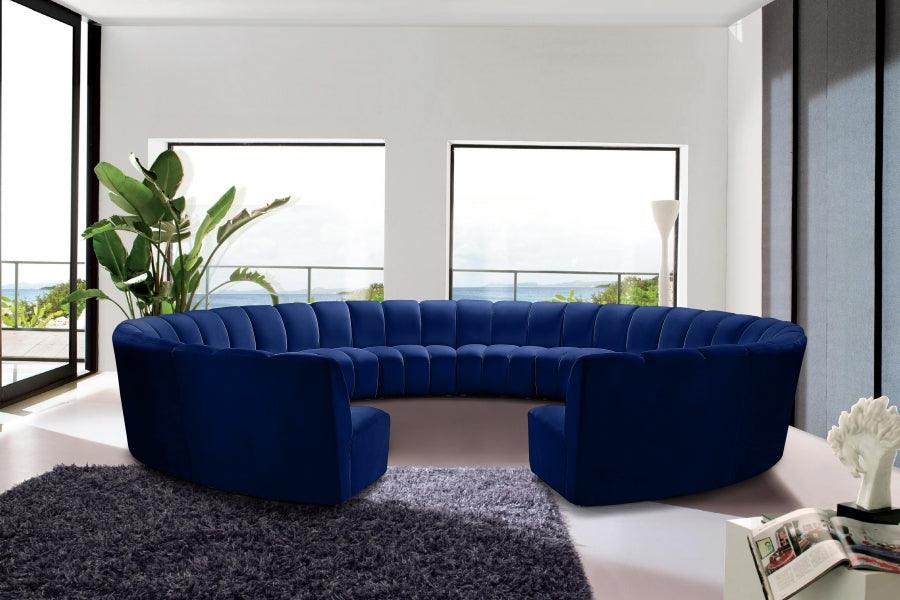 Infinity 12 Piece Modular Sectional In Navy - ATL FURNITURE