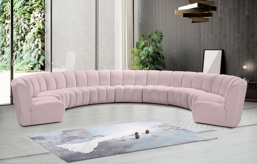 Infinity Modular 9 Piece Sectional In Pink - ATL FURNITURE