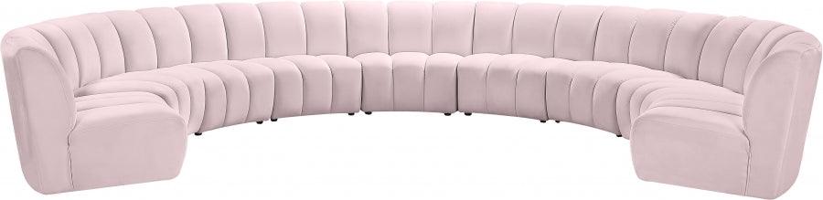 Infinity Modular 9 Piece Sectional In Pink - ATL FURNITURE