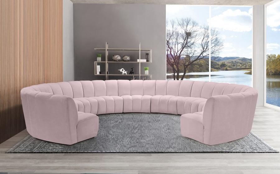 Infinity 11 Piece Modular Sectional In Pink - ATL FURNITURE