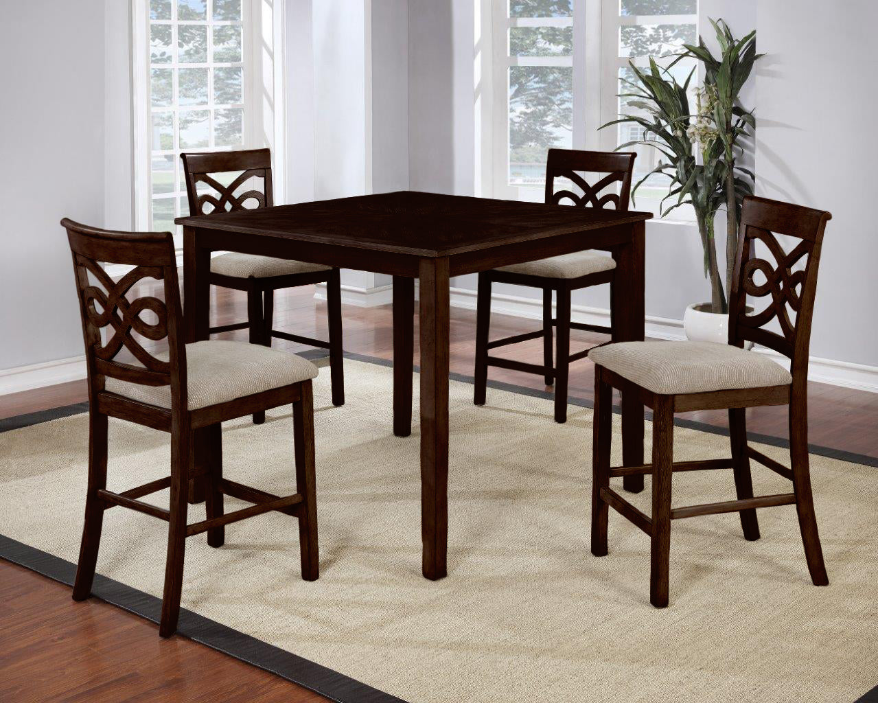 Counter Table Set; 5 PCS. SET - ATL FURNITURE