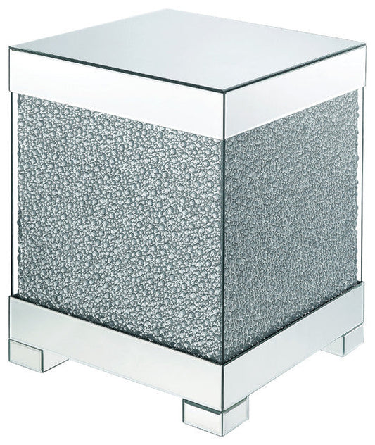 Acme Furniture Mallika End Table in Mirrored/Crystals 87912 - ATL FURNITURE