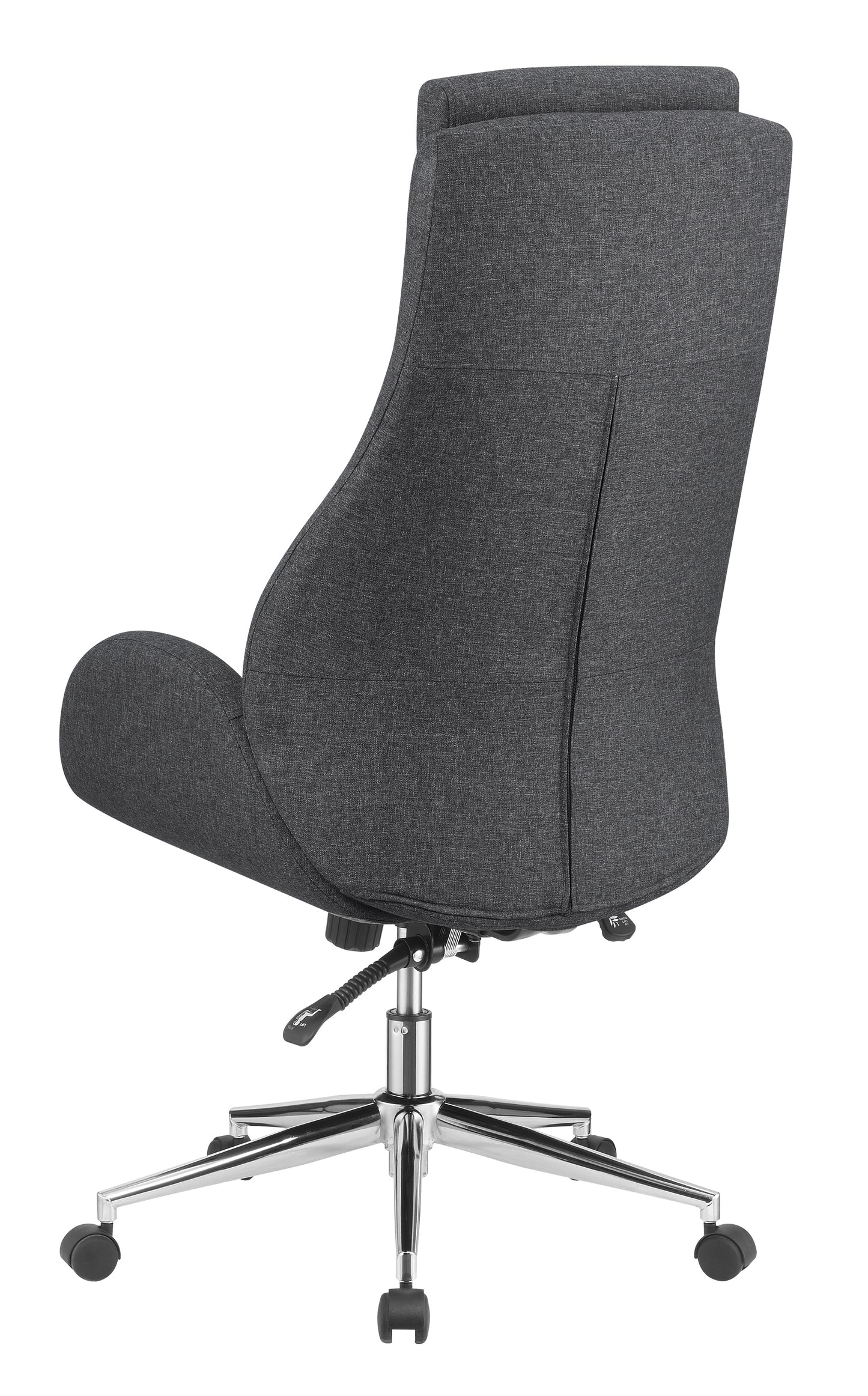Cruz Upholstered Office Chair with Padded Seat Grey and Chrome