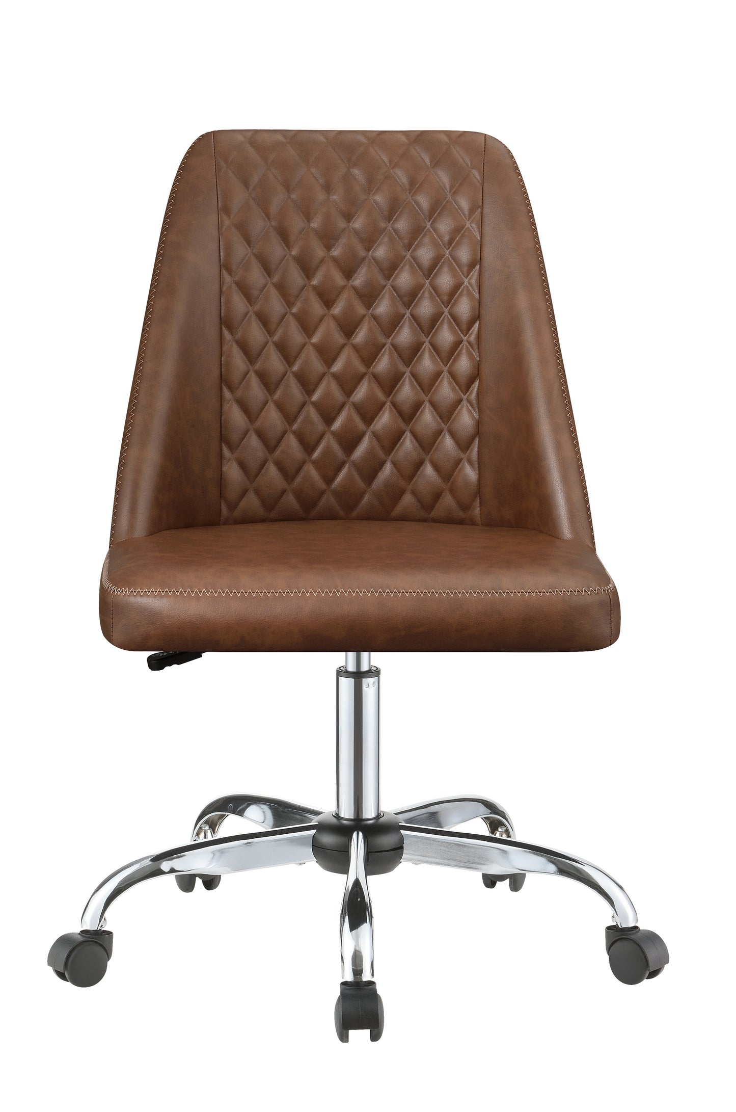 Althea Upholstered Tufted Back Office Chair Brown and Chrome