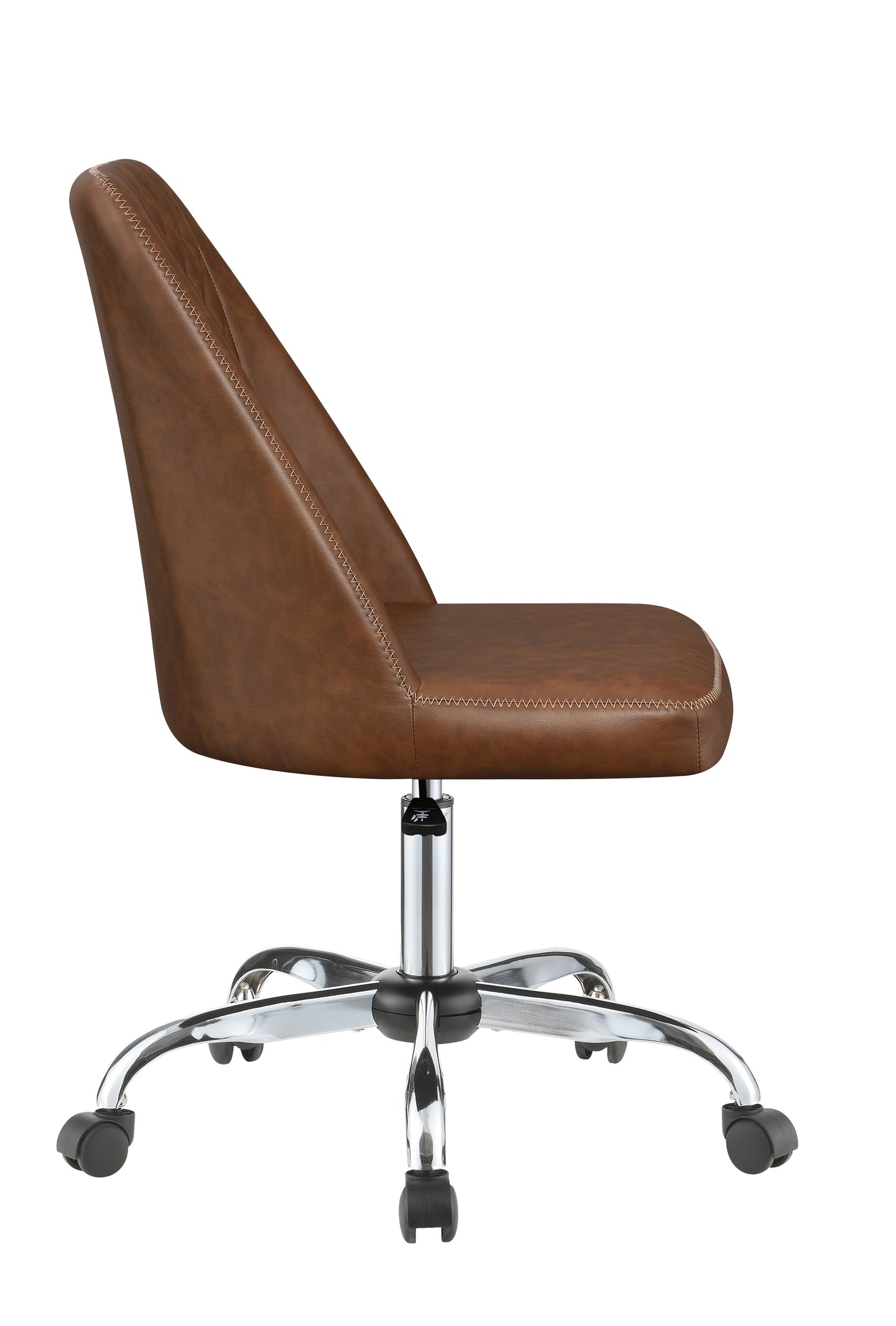 Althea Upholstered Tufted Back Office Chair Brown and Chrome