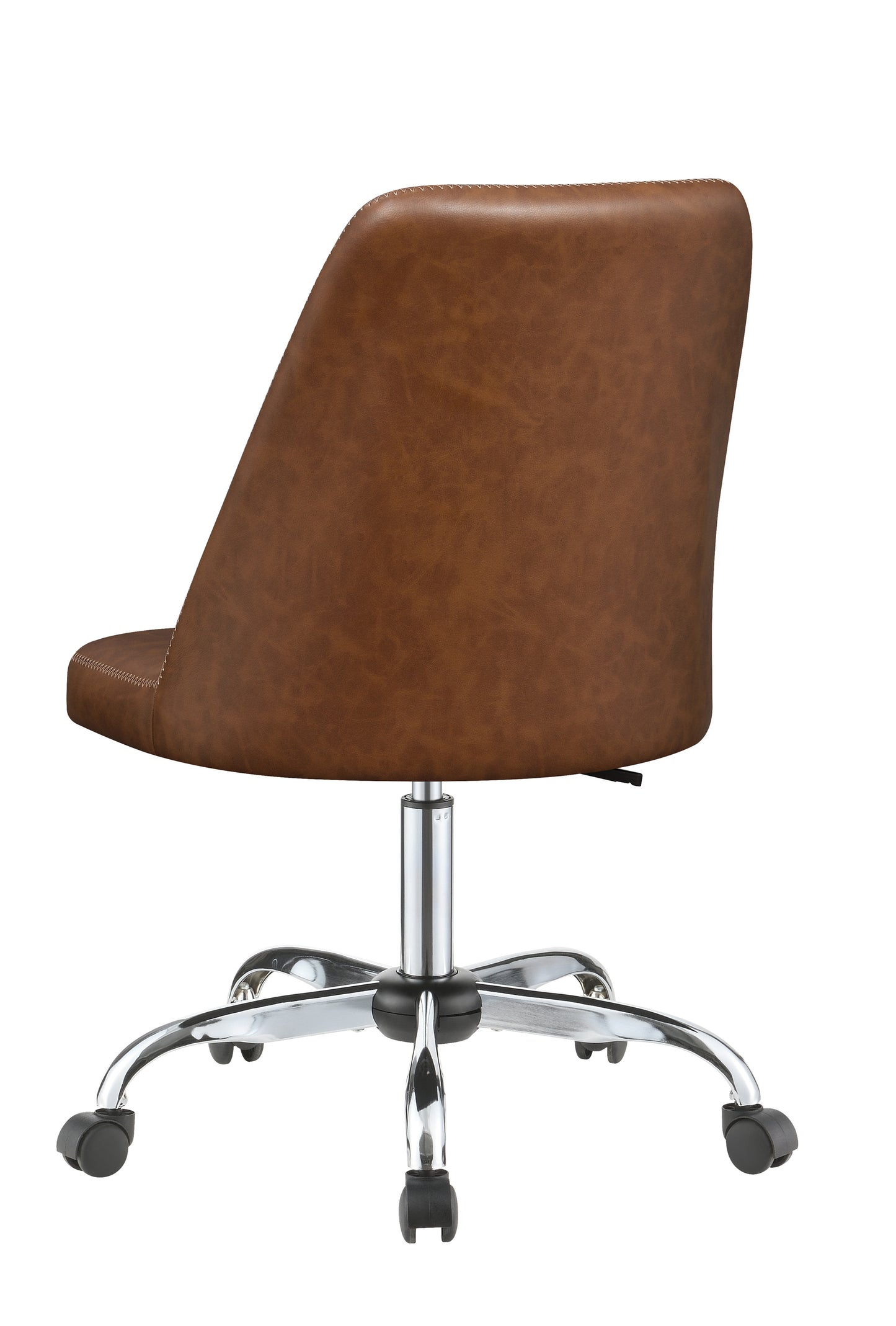 Althea Upholstered Tufted Back Office Chair Brown and Chrome