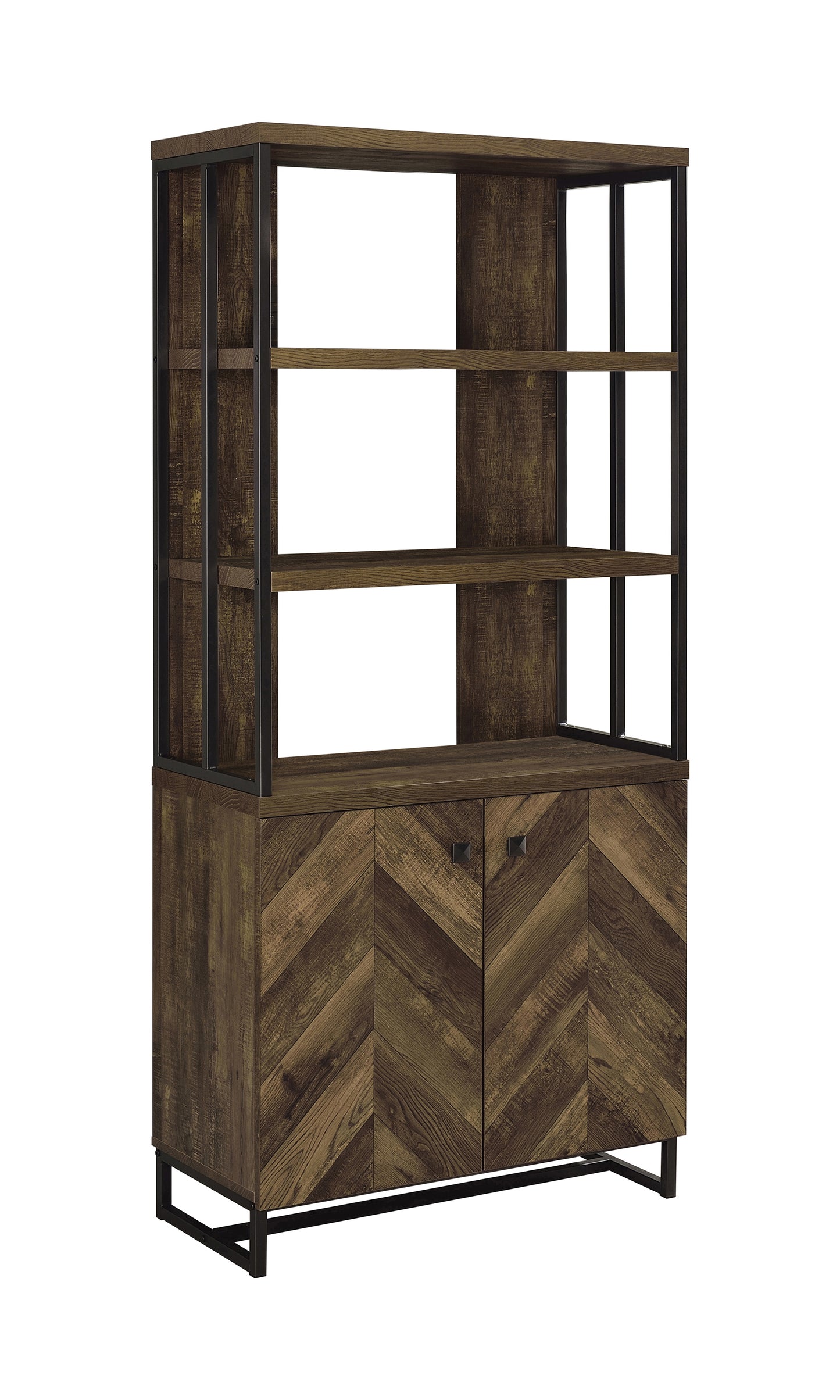 Millbrook 71-inch 2-door Storage Bookshelf Rustic Oak